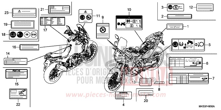 WARNETIKETT von Africa Twin DCT MAT BALLISTIC BLACK METALLIC (NHA86) von 2020
